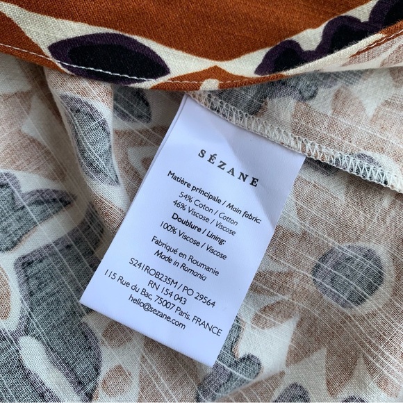 Sezane Jarred Yoana Cotton Halter Slit Print Midi Dress - Picture 8 of 15